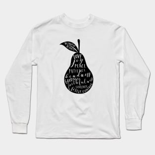 Fruit of the spirit | pear | black and white Long Sleeve T-Shirt